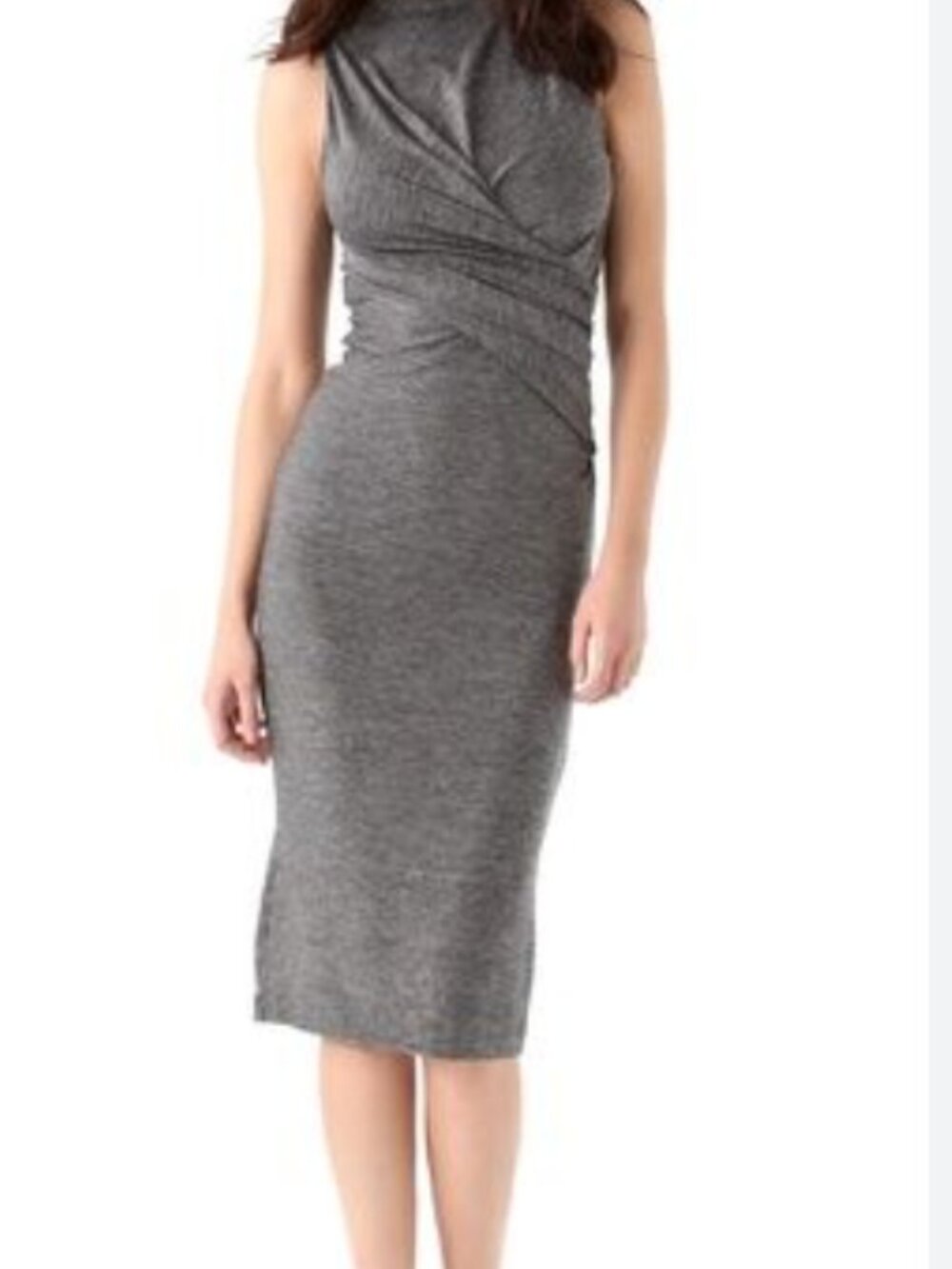 T by Alexander Wang Grey Marled Knit Tank Midi Dress - Size M